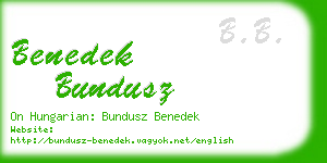 benedek bundusz business card